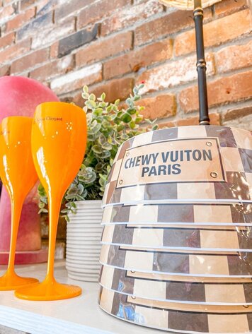 Haute Diggity Dog Checker Chewy Vuiton Bowl - Large