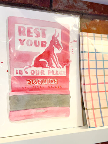 Furbish Desert Inn Matchbook Watercolor Print 9x12