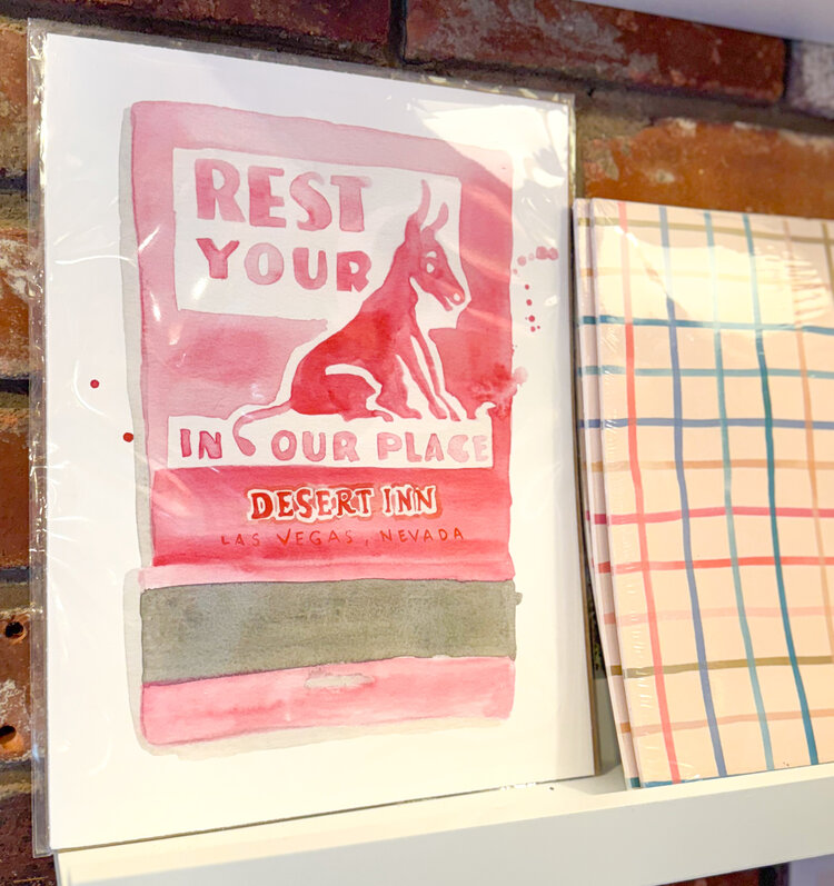 Furbish Desert Inn Matchbook Watercolor Print 9x12