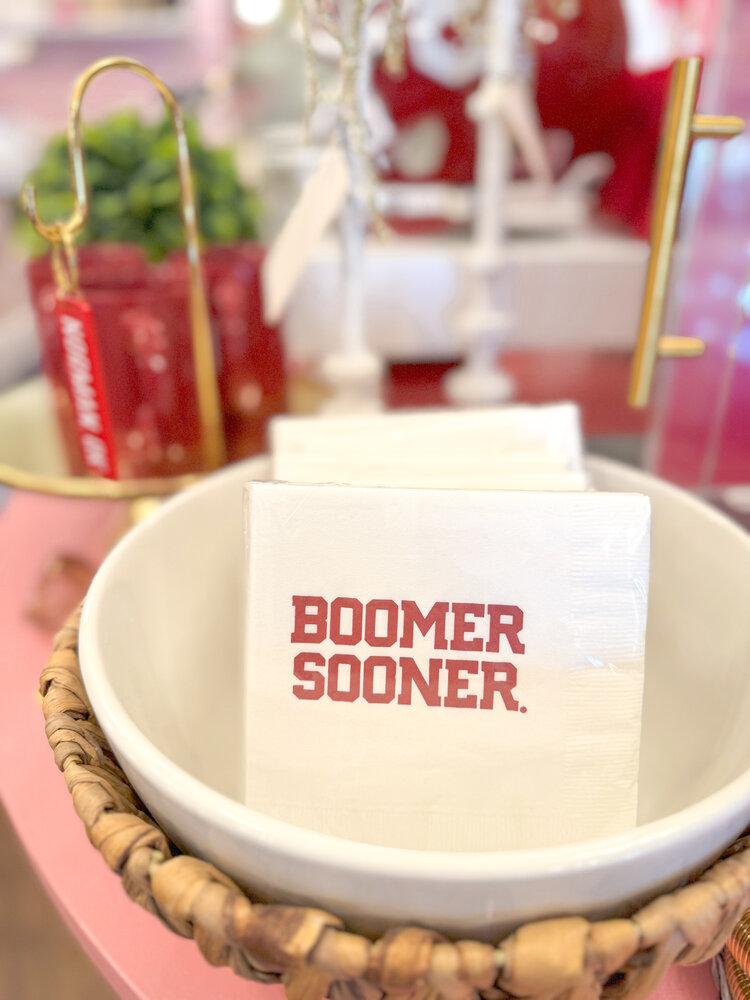 Sassy Cups Boomer Sooner Paper Napkins