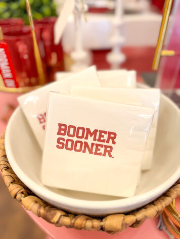 Sassy Cups Boomer Sooner Paper Napkins