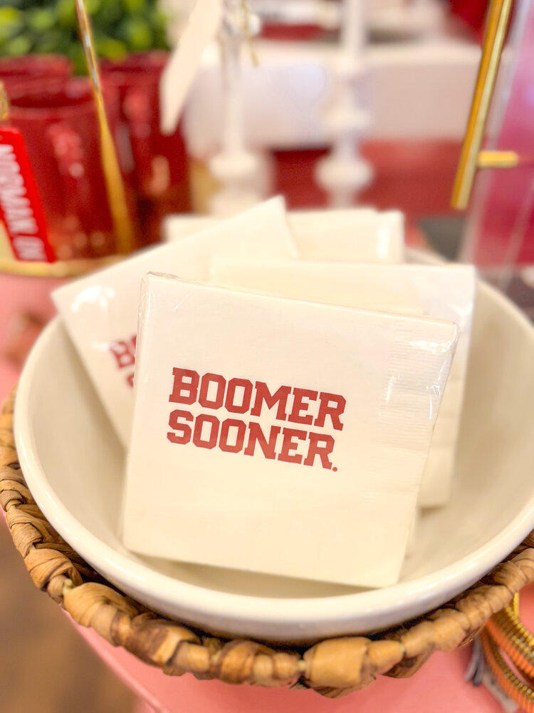 Sassy Cups Boomer Sooner Paper Napkins