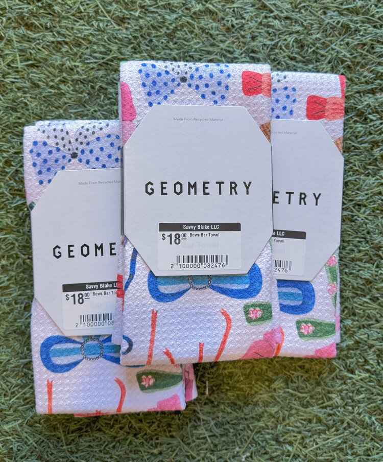 Geometry Bows Bar Towel