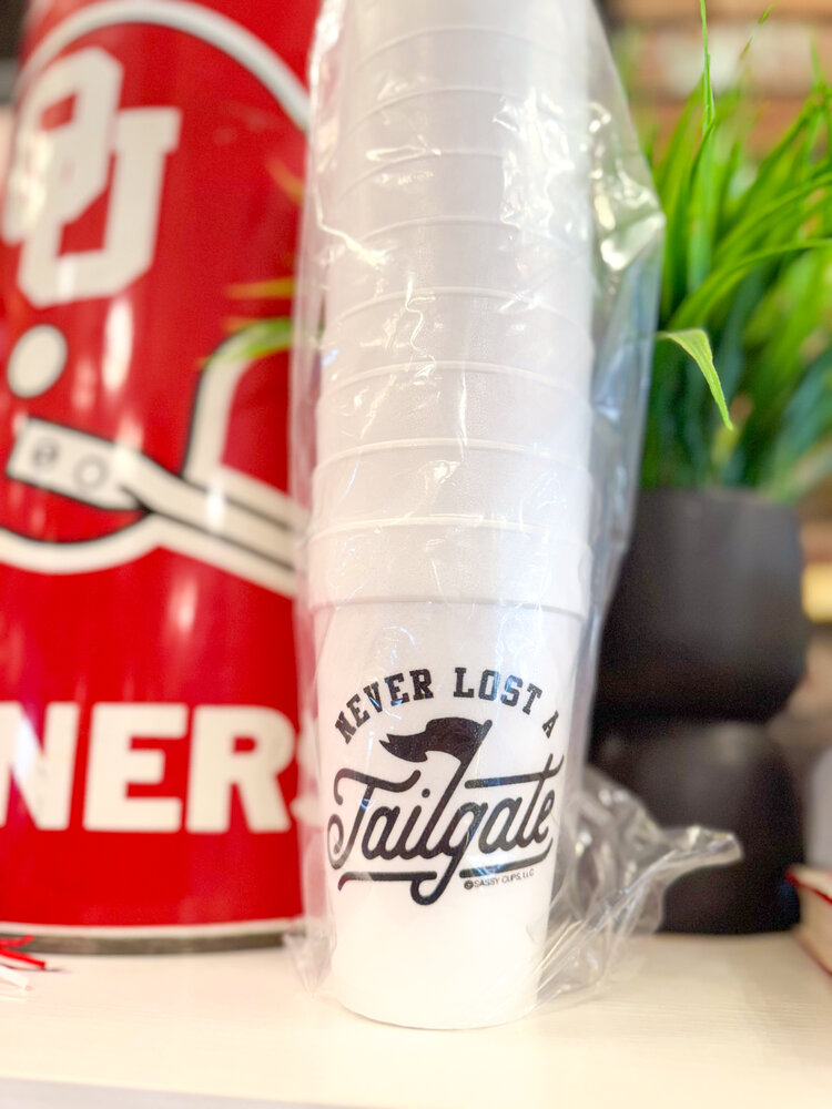 Sassy Cups Never Lost A Tailgate Foam Cup Stack