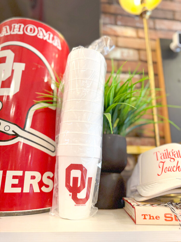 Sassy Cups Boomer Sooner Logo Foam Cup Stack