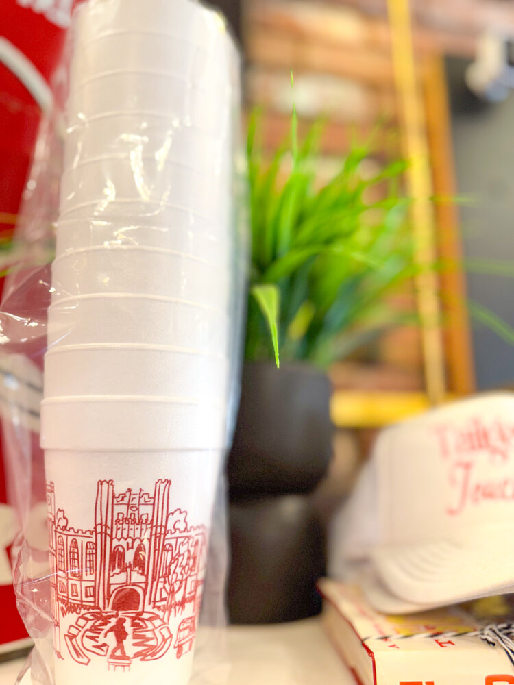 Two Funny Girls Oklahoma University Skyline - Foam Cup Stack