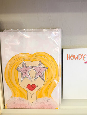 Made By Marissa Art Pink Star Funky Girl Print 5x7