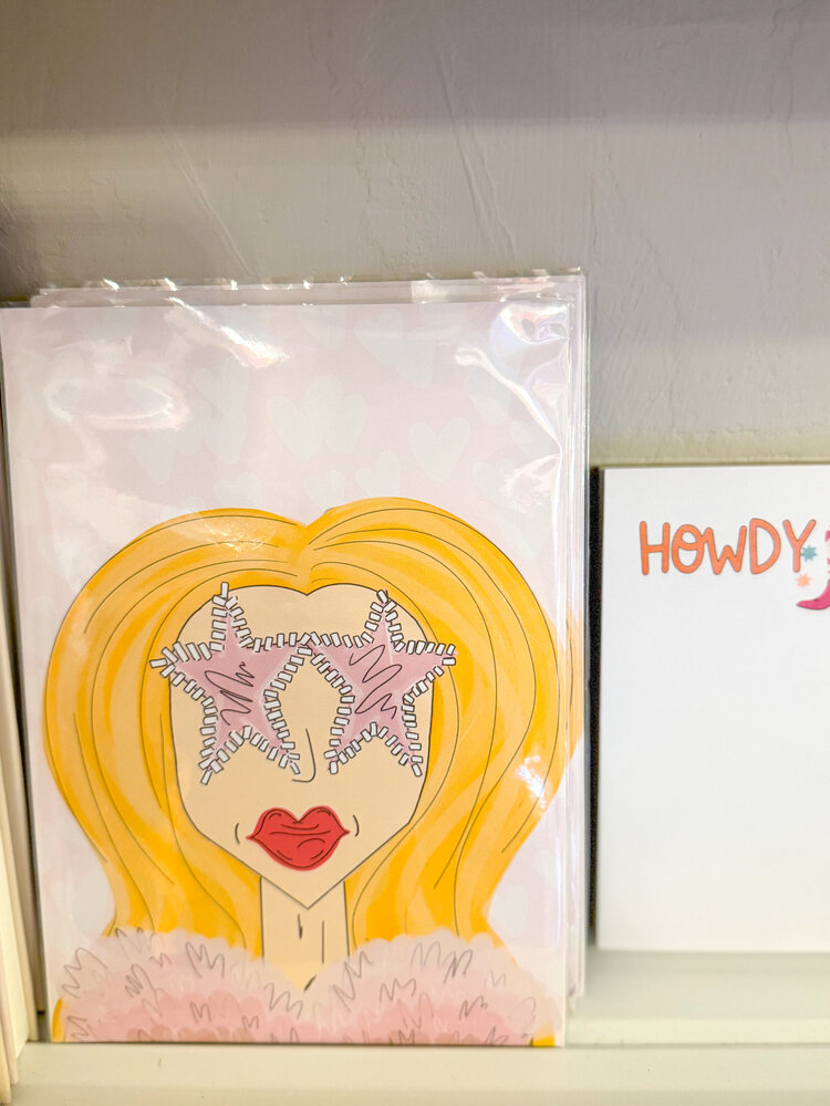 Made By Marissa Art Pink Star Funky Girl Print 5x7