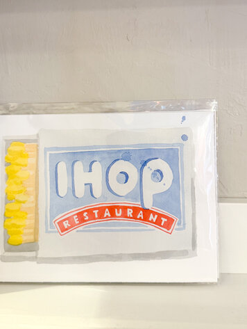 Furbish IHOP Matchbook Watercolor Print 5x7