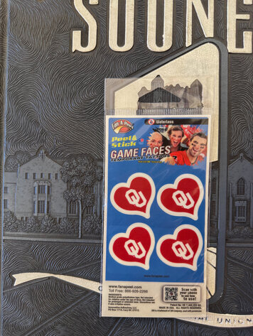 Gamefaces Love OU Logo Temporary Tattoos