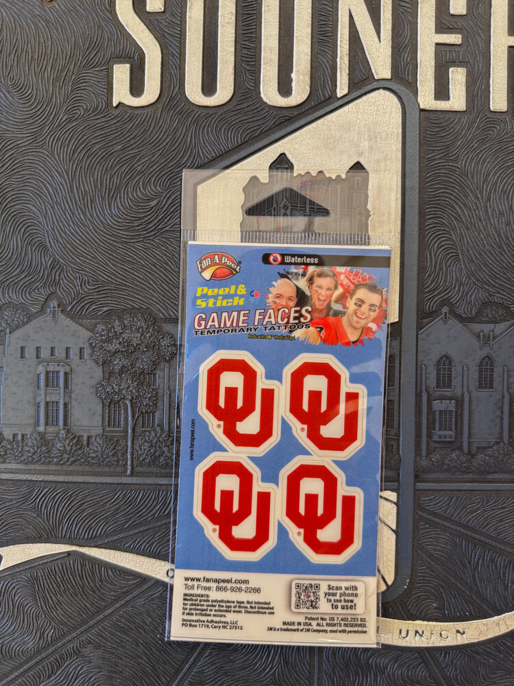 Gamefaces OG OU Logo Temporary Tattoos