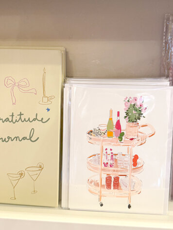 Rebecca Illustrated Bar Cart Notecard