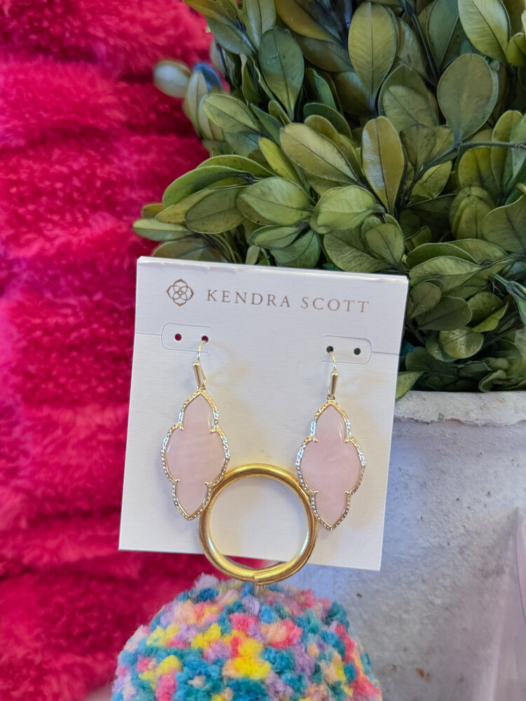 Kendra Scott Abbie Drop Earring Gold - Rose Quartz