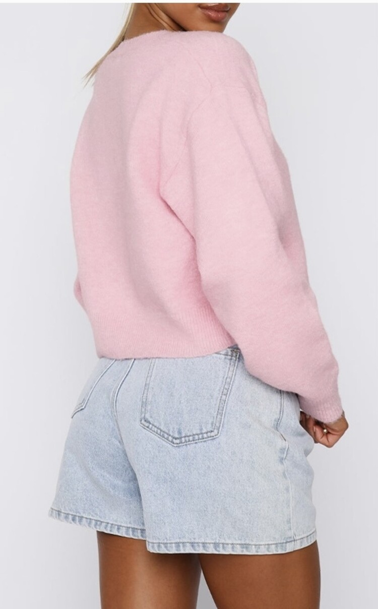 Rosa Round Knit Cardigan - Pink