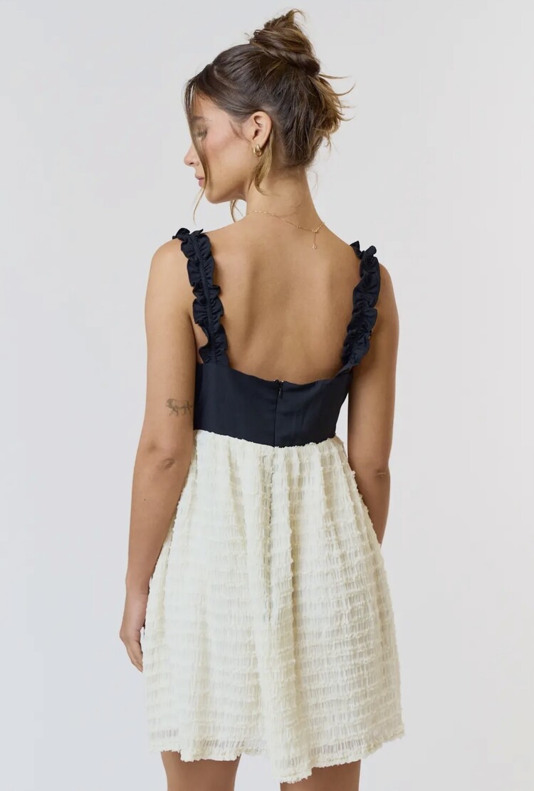 Blue Blush Bow Strap Babydoll Dress