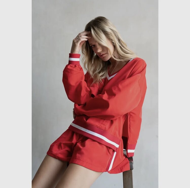 lalamia Woven Ribbon Shorts - Red