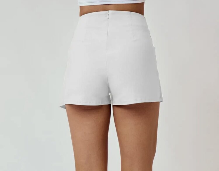 Blue Blush Wrapped Skort with Bow - White