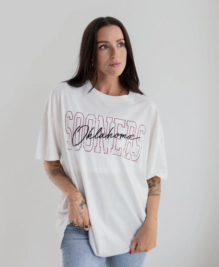 Gameday Social Apparel Co.® Oklahoma Owens Outline Oversized Band Tee