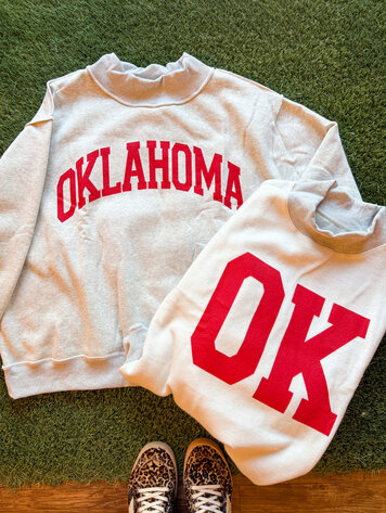 Bucket List OKLAHOMA & OK Reversible Mockneck Sweatshirt