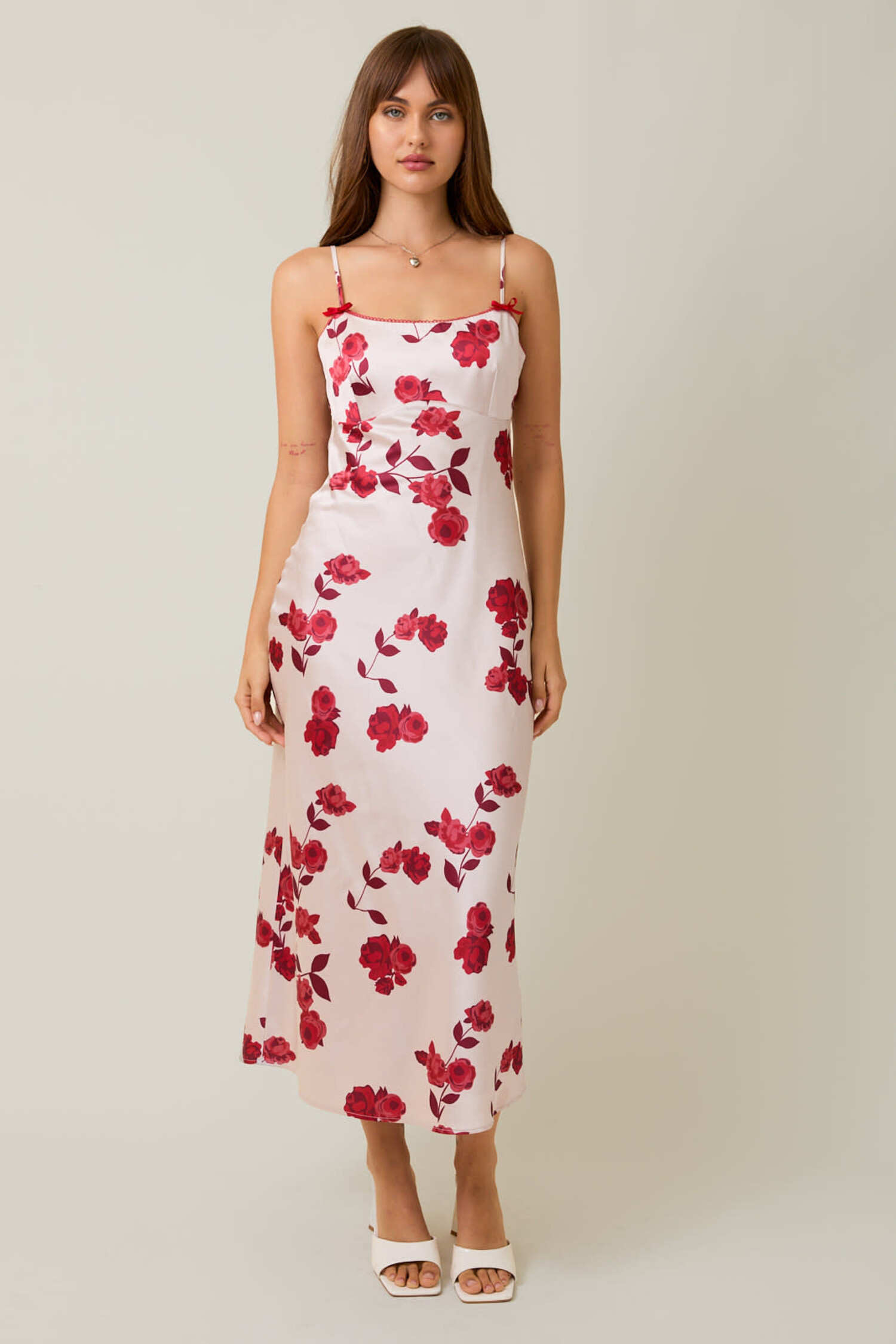 LE LIS Spaghetti Strap Lace Trim Detail Cowl Back Satin Midi Dress - Savvy Blake LLC LE LIS Spaghetti Strap Lace Trim Detail Cowl Back Satin Midi Dress - Savvy Blake LLC