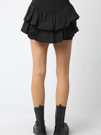 Olivaceous Tia Ruffle Skirt - Black