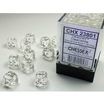 chessex Chessex Dice Translucent 36D6 Clear/White