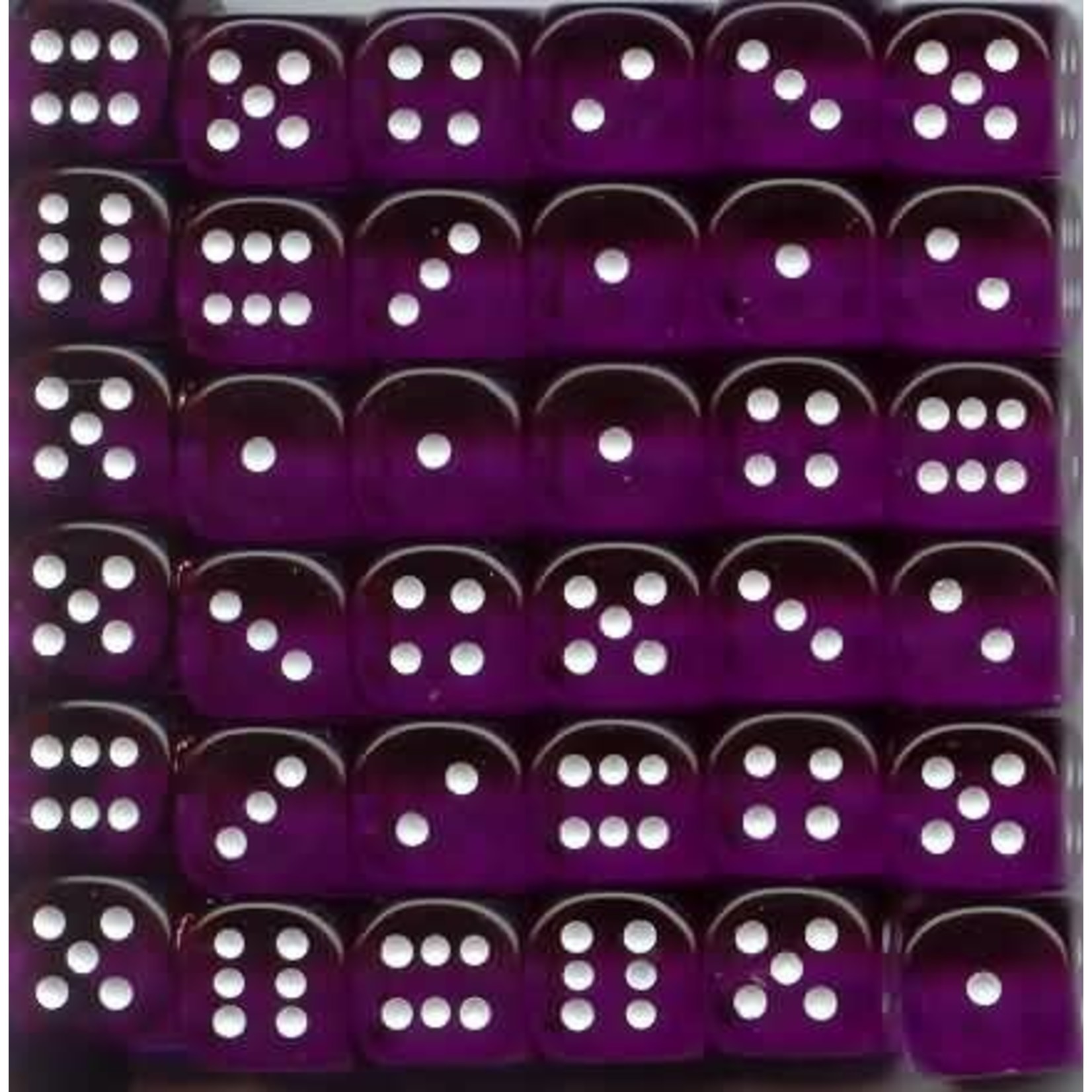 chessex Chessex Dice Translucent 36D6 Purple/White