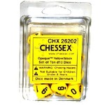 chessex Chessex Opaque 10D10 Yellow/Black