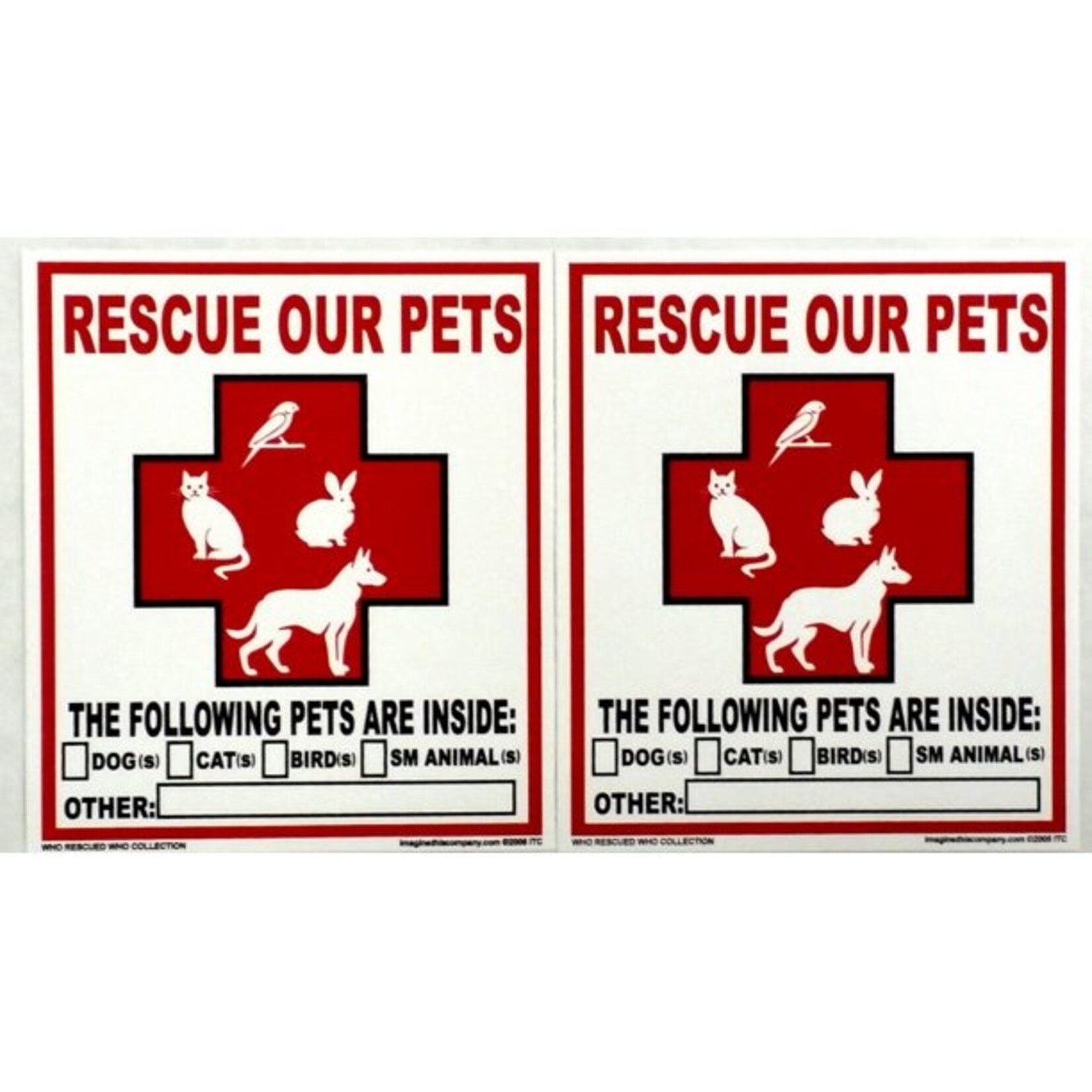 Rescue Our Pets Window Decal 2-Pack