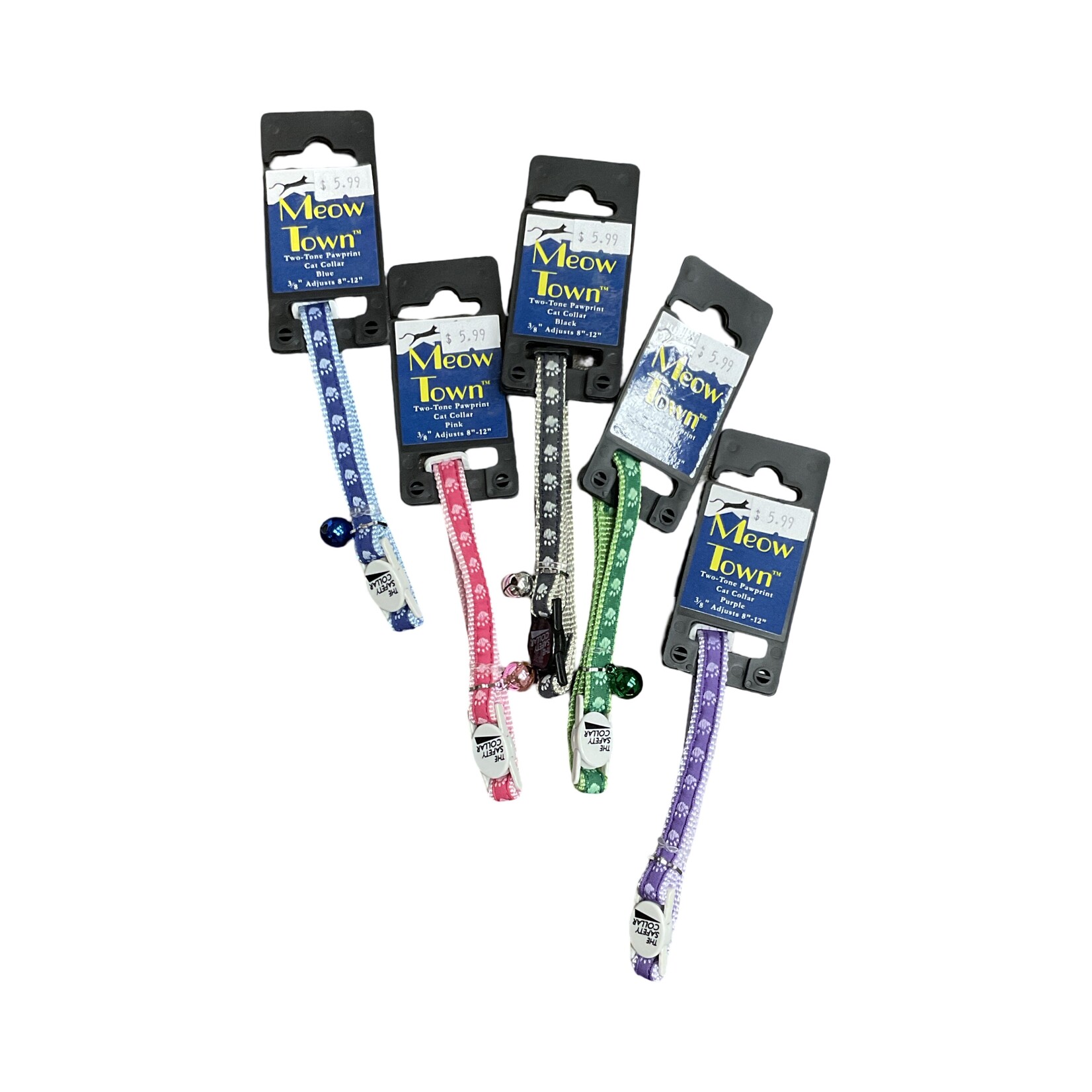 Meow Town Two Tone Pawprint Cat Collar