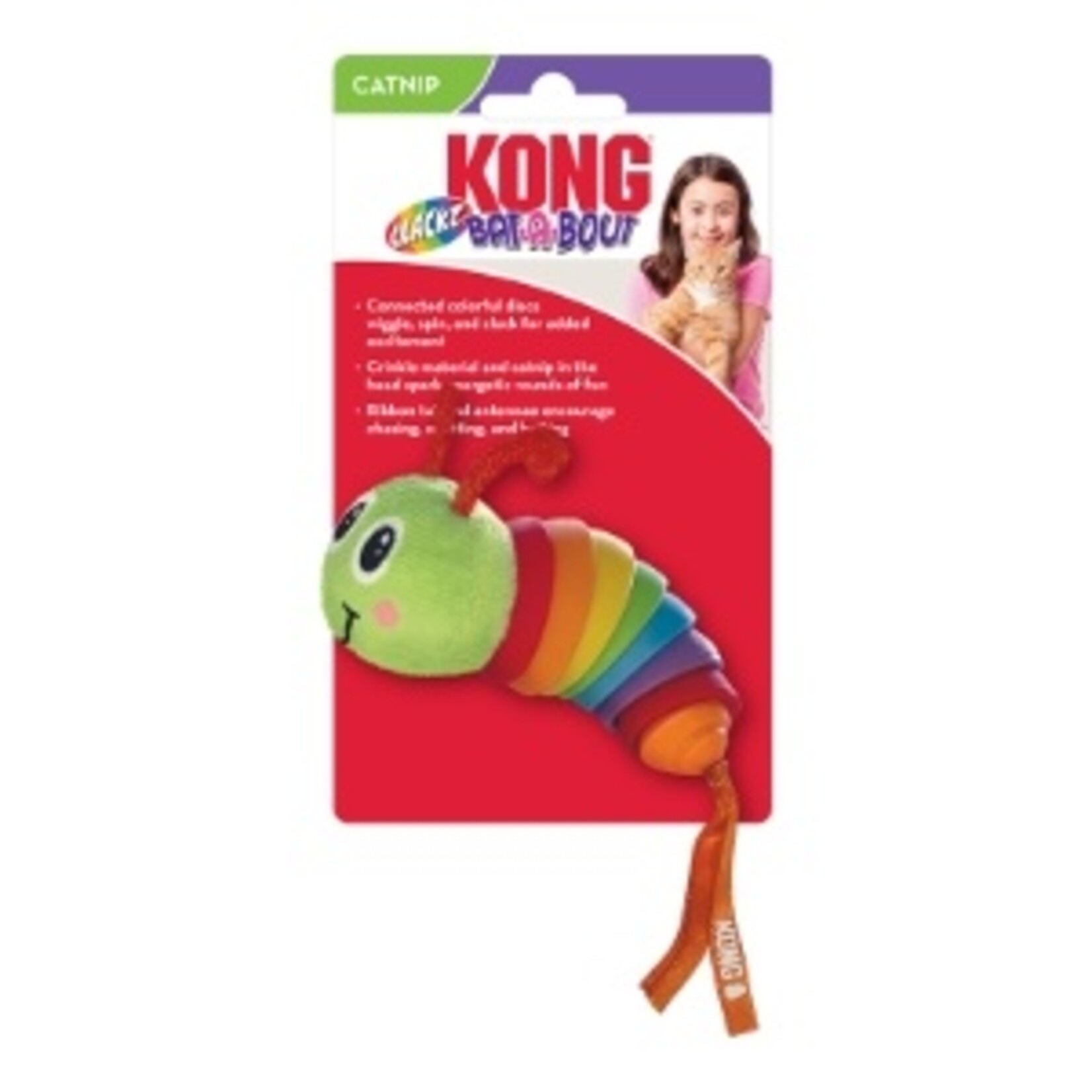 Kong Kong cat Bat-a-bout clackz caterpillar