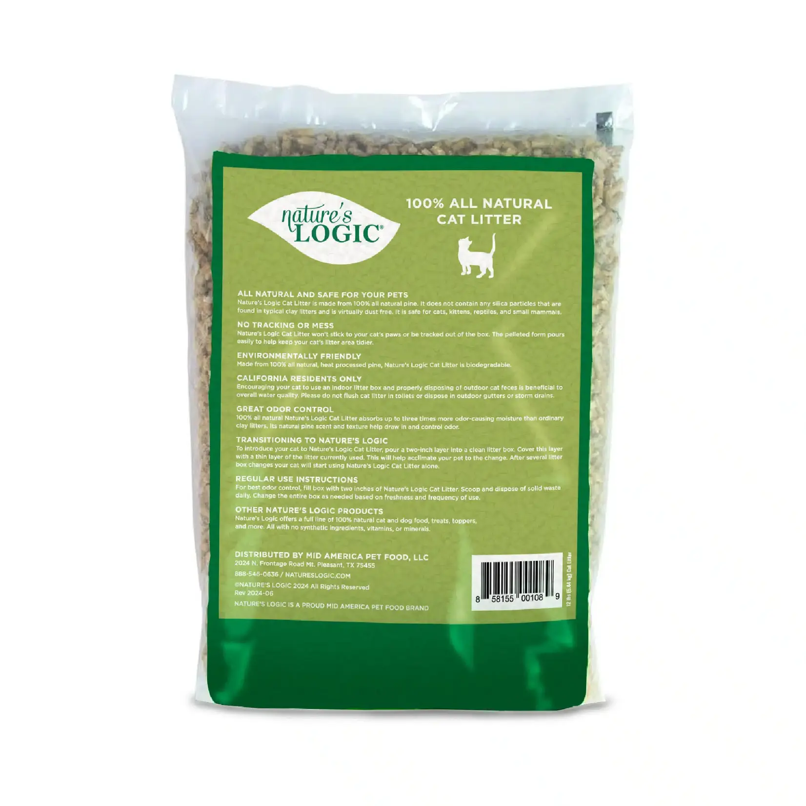 Nature's Logic Pine Pellet Cat Litter 12lbs
