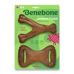 Benebone Benebone Dog Bacon Dental Chew & Wishbone M- 2 pack