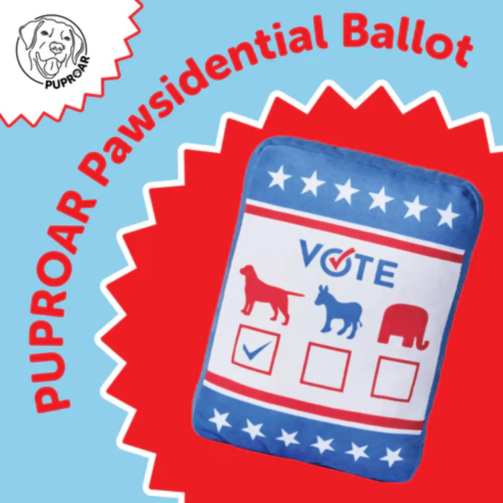 Puproar Pawsidential Ballot Squeaker Dog Toy