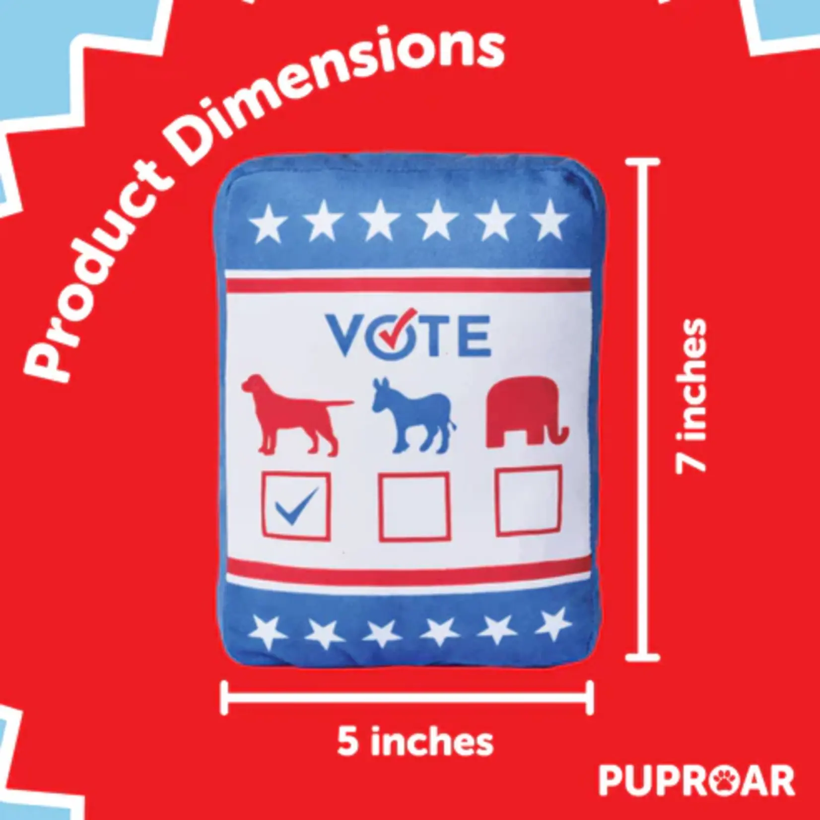 Puproar Pawsidential Ballot Squeaker Dog Toy