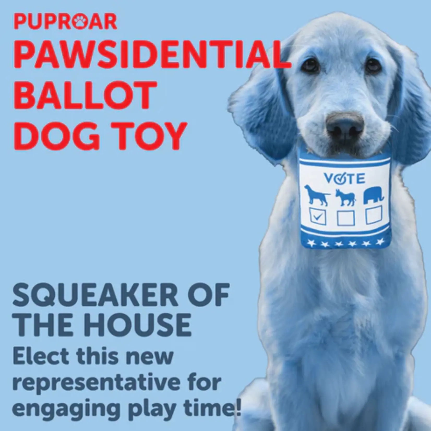 Puproar Pawsidential Ballot Squeaker Dog Toy