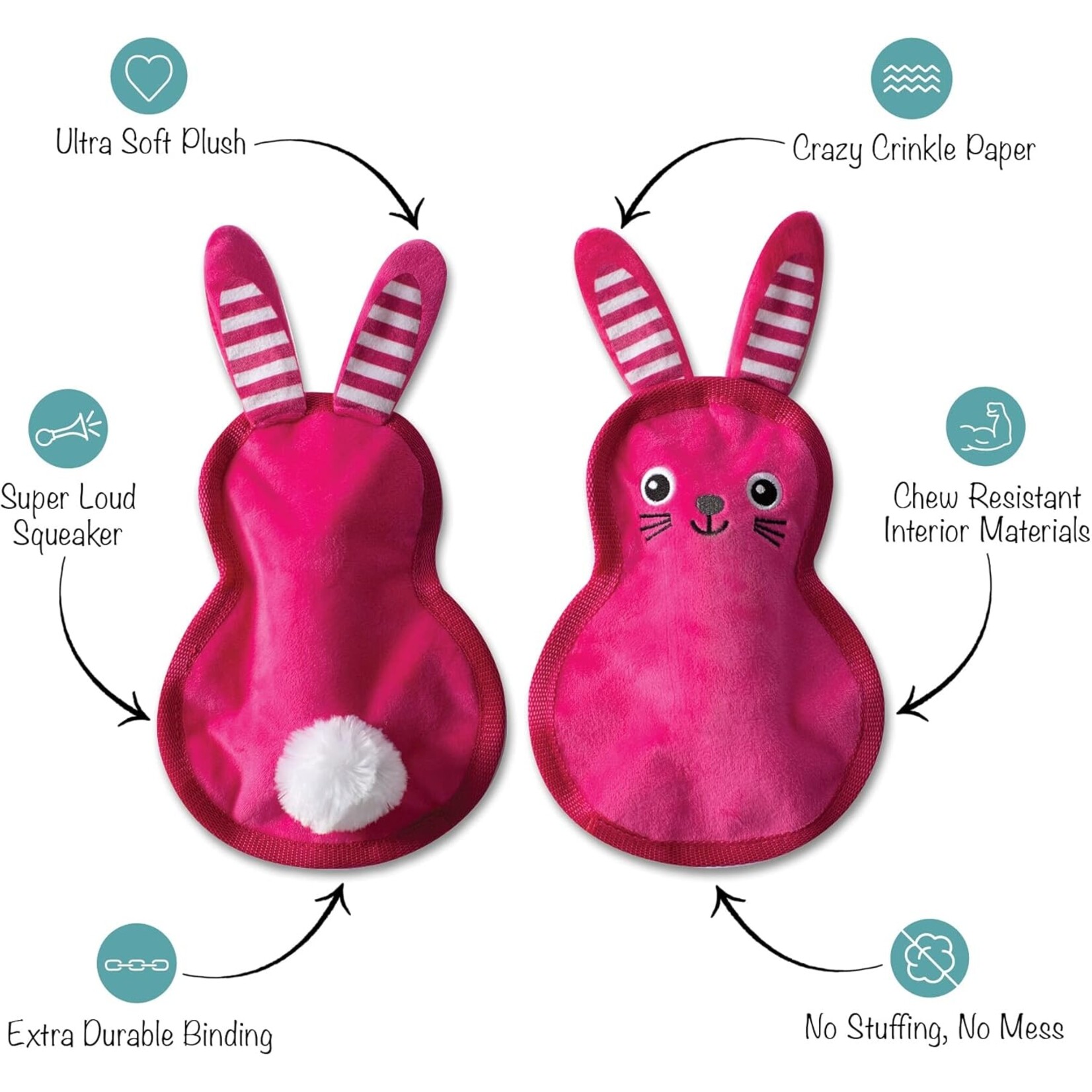 Toy Box Miss Cottontail Durable Plush Toy