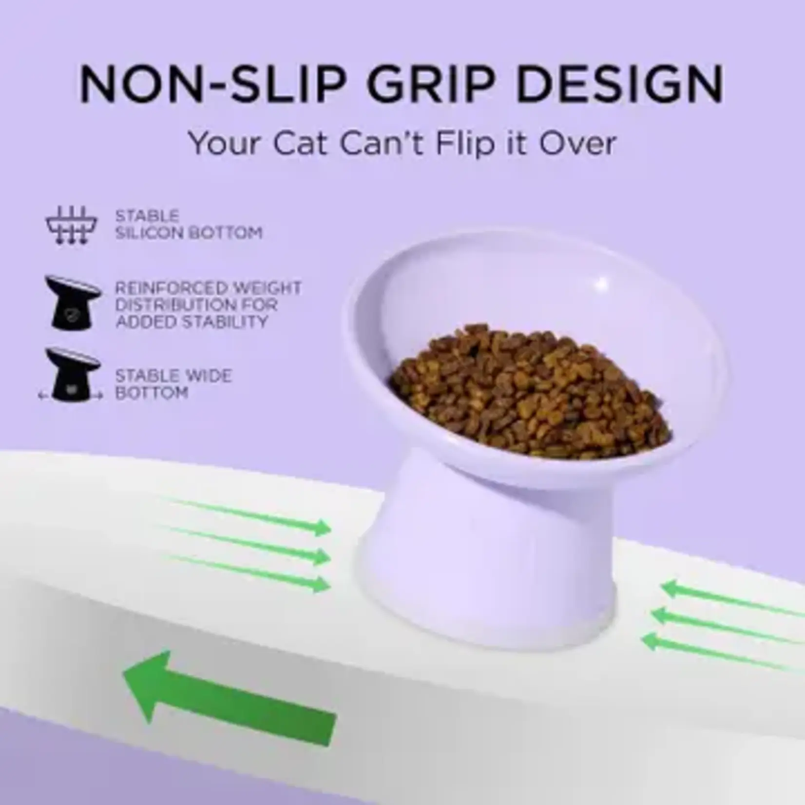 Necoichi Necoichi Tilted Stress Free Raised Cat Food Bowl