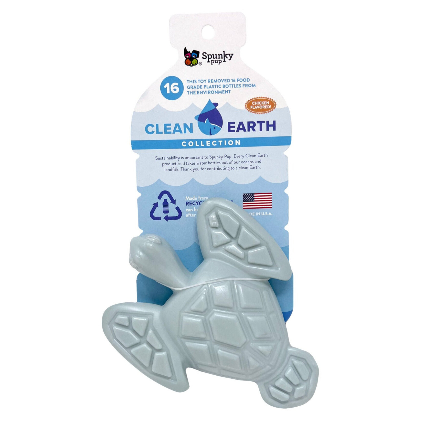 Spunky Pup Clean Earth Recycled Chew Toy- Turtle