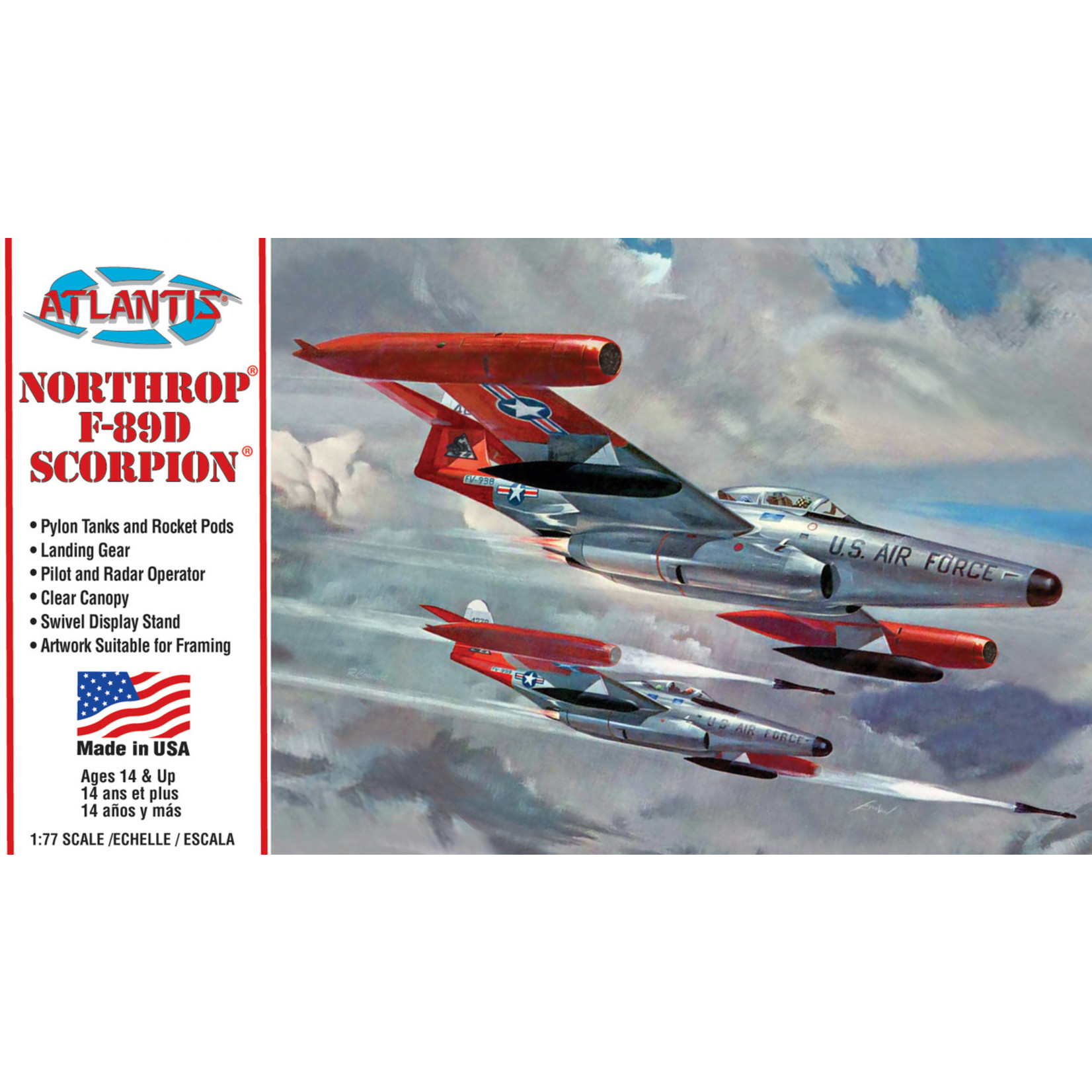 Atlantis Models AANH221 - 1/80 Northrop F-89D Scorpion with Swivel Stand Plastic