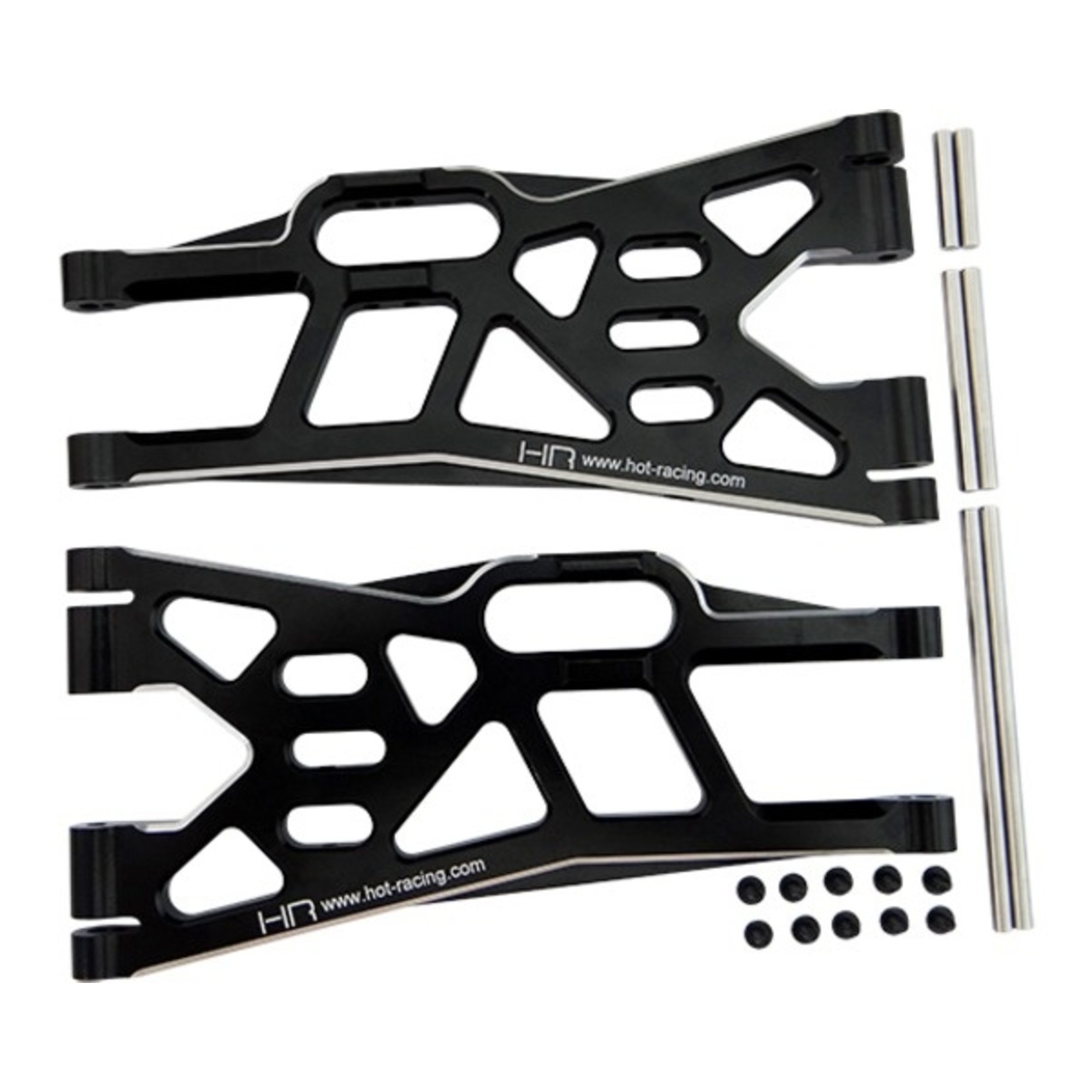 Hot Racing HRAXMX55X01 - Aluminum Front Lower Arm Set Black, for Traxxas X-Maxx