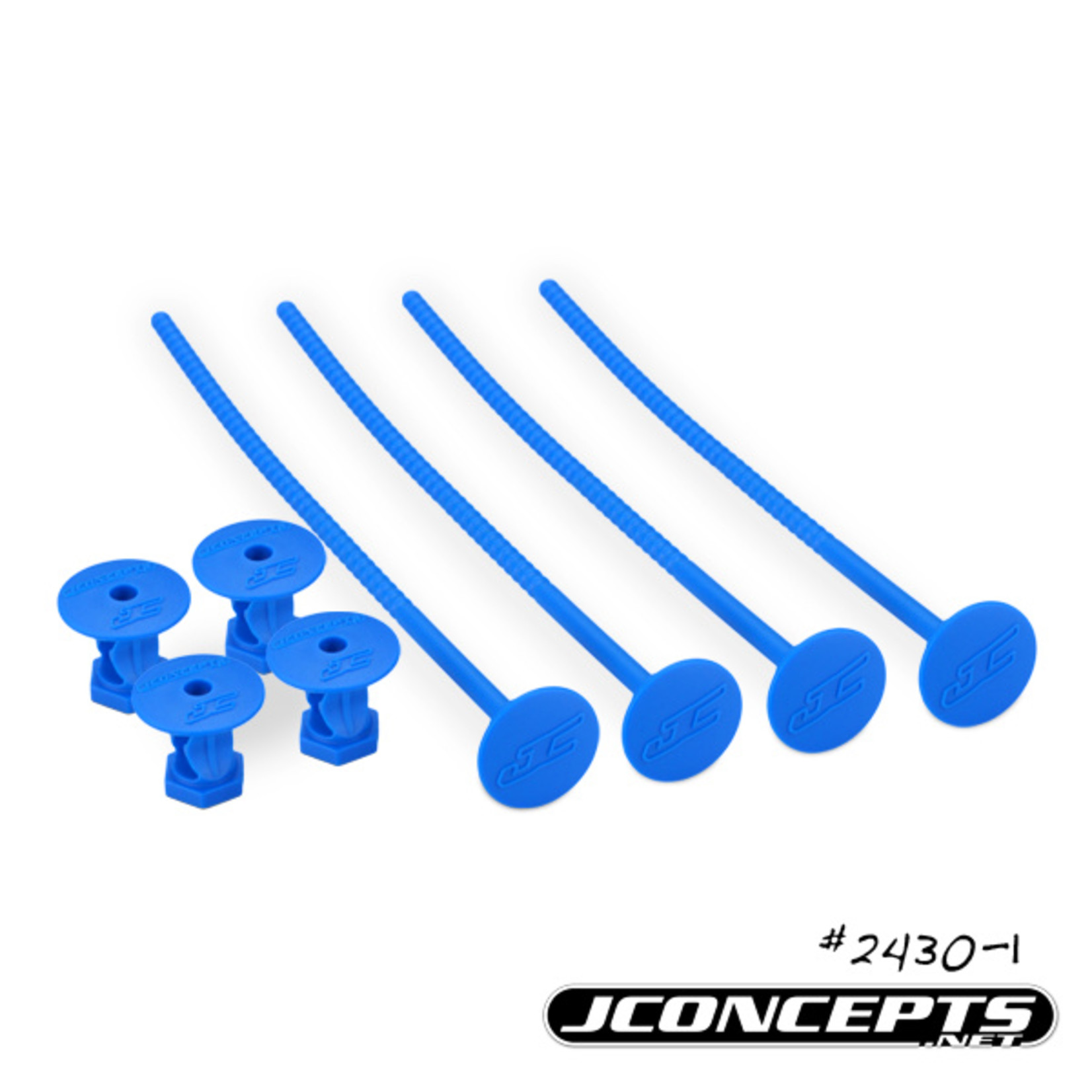 J Concepts JCO24301 - 1/10th Off-Road Tire Stick, Holds 4 Mounted Tires, Blue
