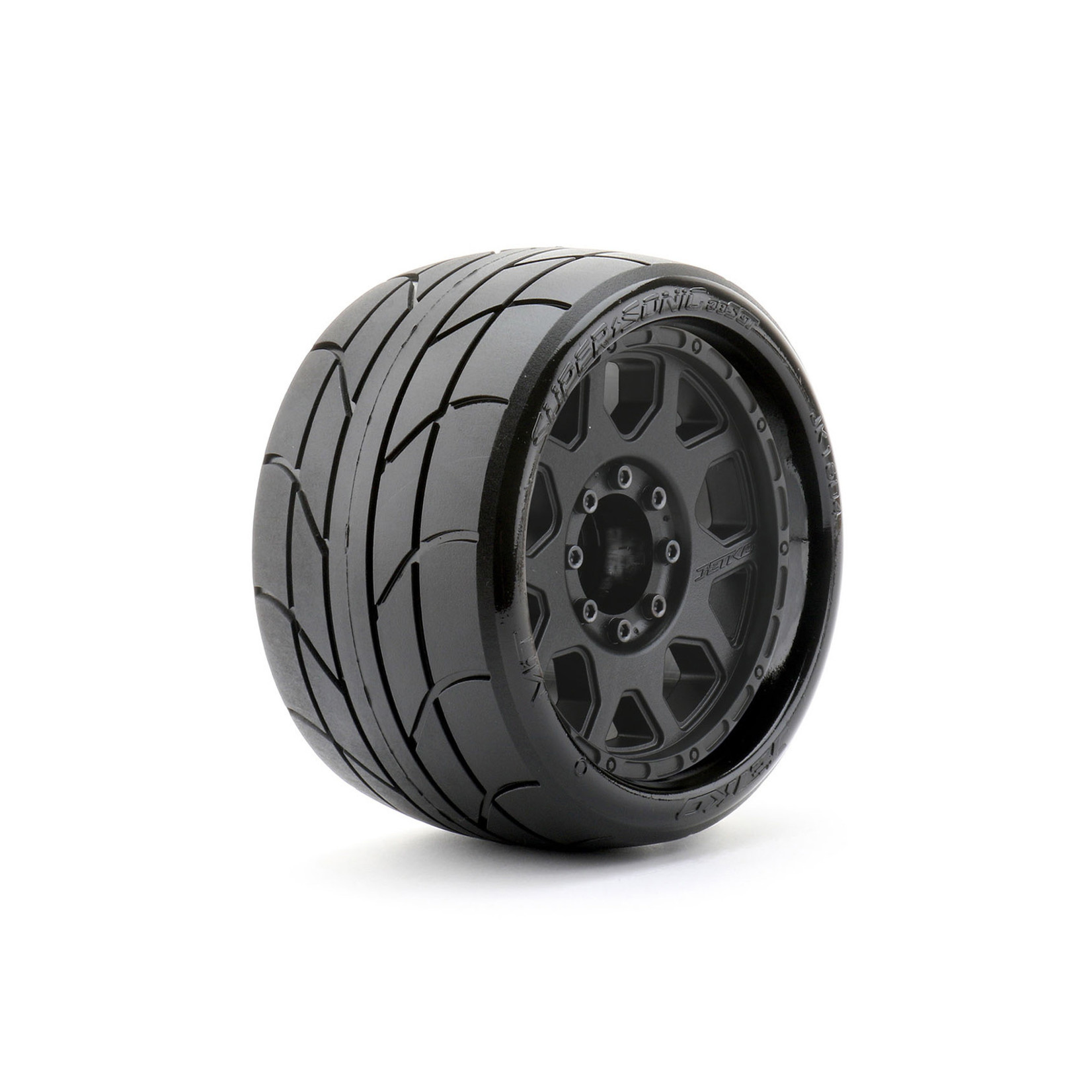 Jetko Tires JKO1604CBMSGBB3 - 1/8 SGT 3.8 Super Sonic Tires Mounted on Black Claw Rims,