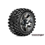 Roapex R/C Rhythm 1/10 Stadium Truck Tire Chrome Black Wheel with 1/2