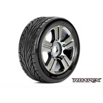 Roapex R/C Trigger 1/8 Buggy Tire Chrome Black Wheel with 17mm Hex