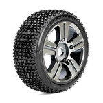 Roapex R/C Roller 1/8 Buggy Tire Chrome Black Wheek with 17mm Hex