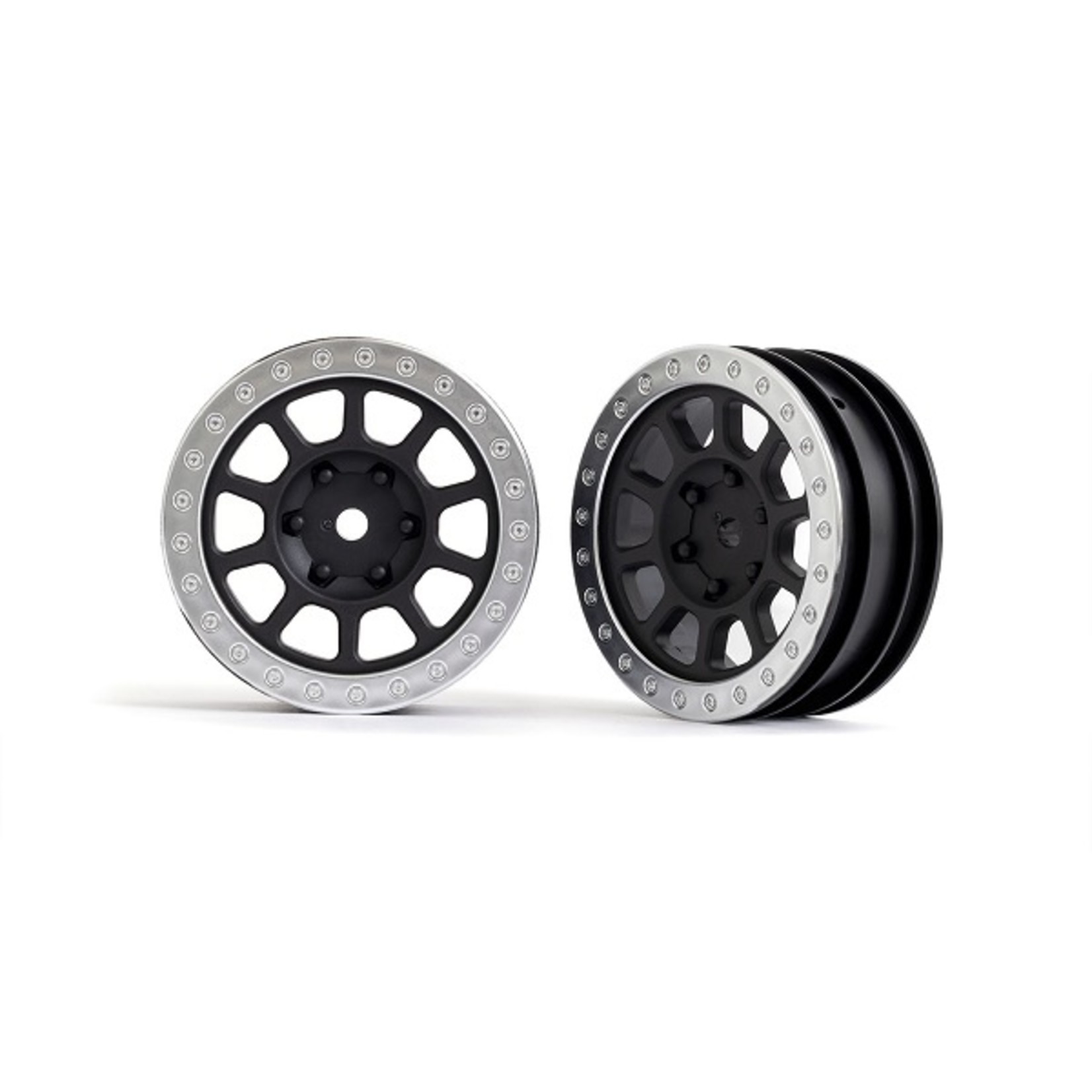 Traxxas 2481 - Wheels, 2.2' (black, satin chrome beadlock)