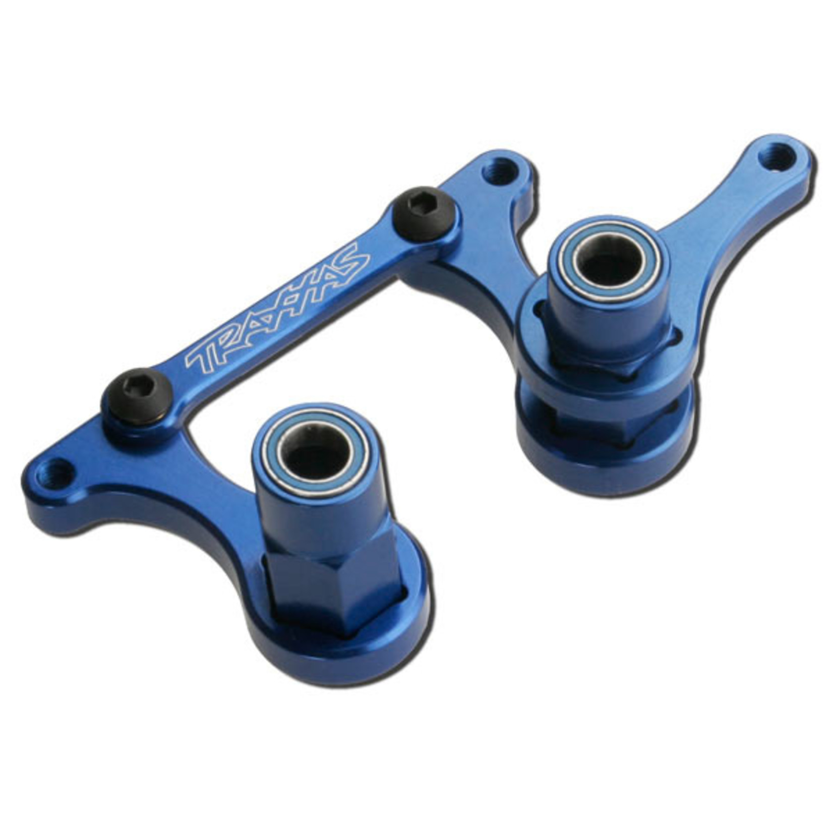 Traxxas 3743A - Steering bellcranks, drag link (blue-anodi