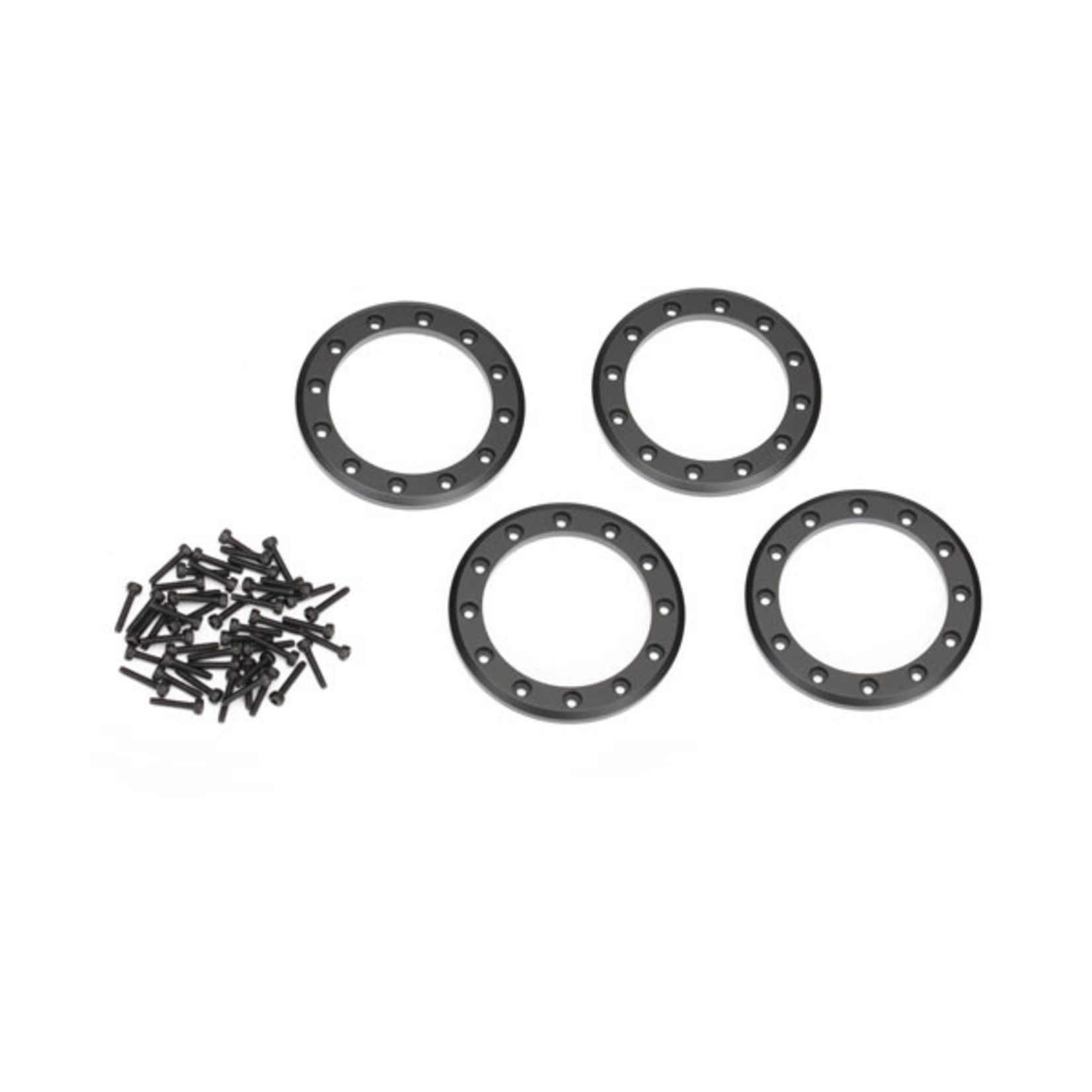 Traxxas 8168T - Beadlock rings, black (2.2') (aluminum) (4