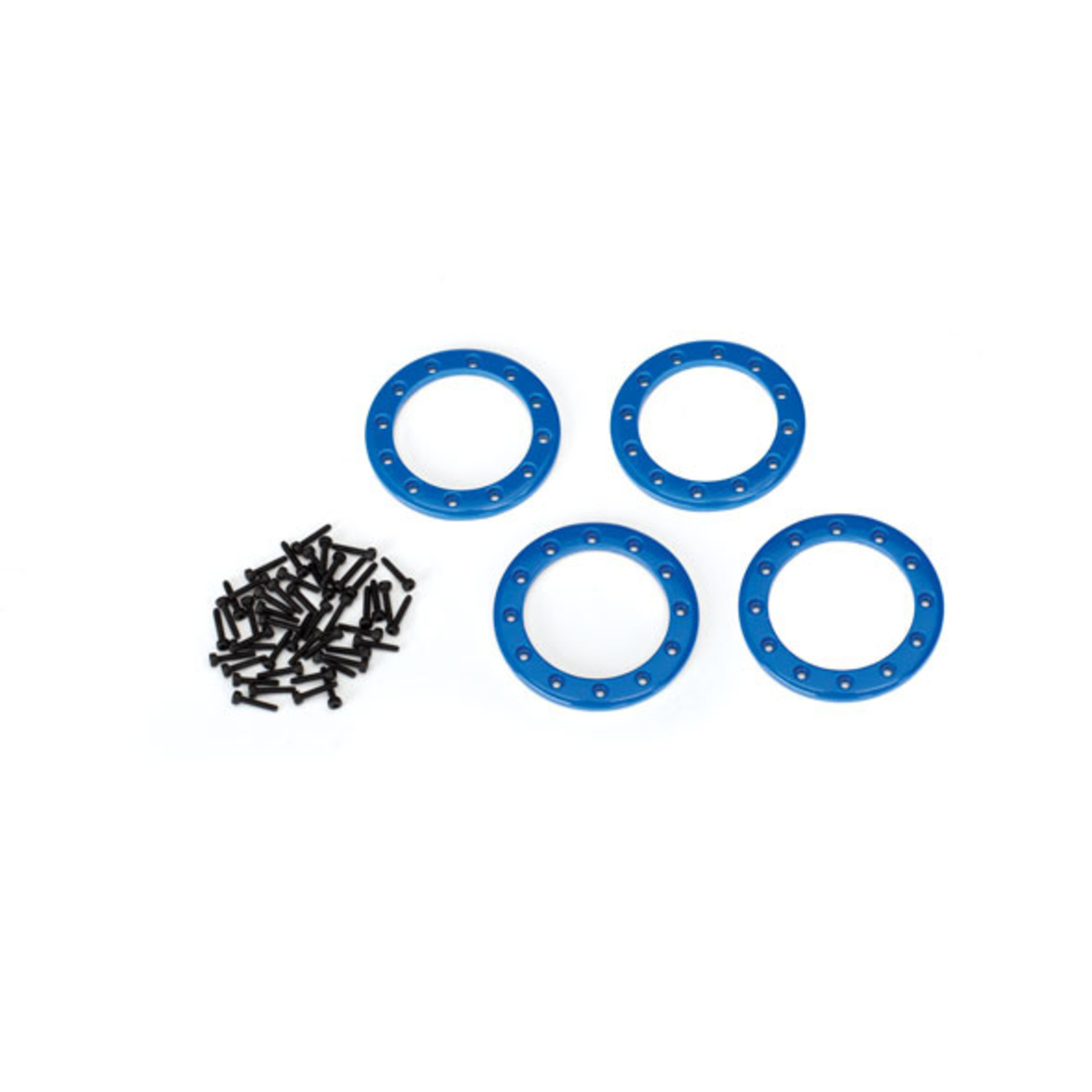 Traxxas 8169X - Beadlock rings, blue (1.9') (aluminum) (4)/ 2x1